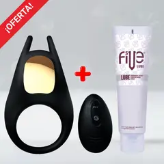 DR PINKY - Anillo Vibrador CockRing Retardante Con Luces + Lubricante Five Base de Agua