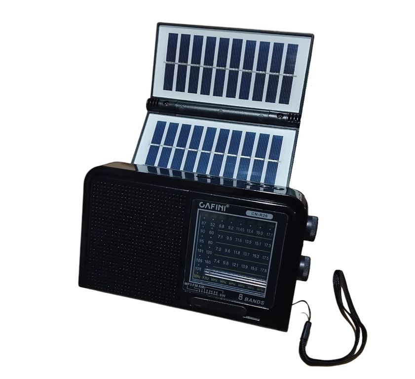 Radio Portatil con Doble Panel Solar USB y Antena
