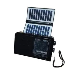 CAFINI - Radio Portatil con Doble Panel Solar USB y Antena