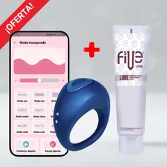 DR PINKY - Anillo Vibrador Alan Retardante con APP + Lubricante Five Base de Agua