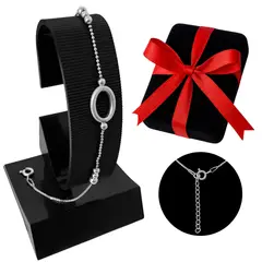 GENERICO - Pulsera Delicada Mujer Plata 925 Oval Bombita Regalo Mamá Navidad