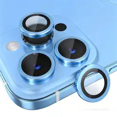 SHIELD - Mica Protector de Cámara Individuales Metálico Celeste para iPhone 13