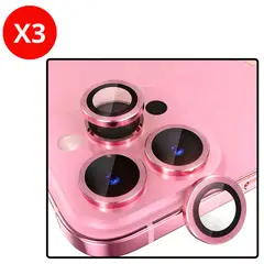 SHIELD - Pack x3 Mica Protector de Cámara Individuales Metálico Azul para iPhone 16 Plus