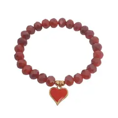 LUCYANA JOYAS Y ACCESORIOS - Pulsera Mujer Corazón de Fuego Murano Rojo - Joyas Lucyana