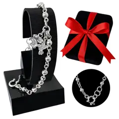 GENERICO - Pulsera Mujer Conejo Colibrí Plata 950 Regalo Novia San Valentín