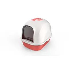 PET MOOD - Arenero Cerrado Mediano Con Puerta + Pala Color Rojo