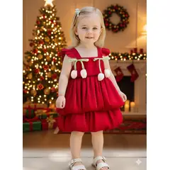 GENERICO - VESTIDO NAVIDAD DE BEBE - DISEÑO DE PETALOS