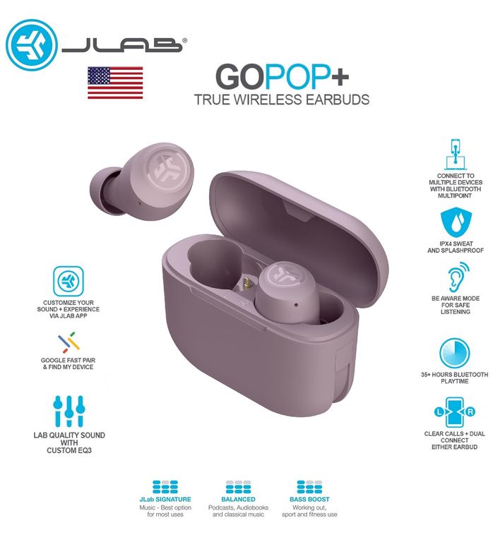 JLAB GO POP + Audifonos Bluetooth TWS - Lila - No Dime Jib True