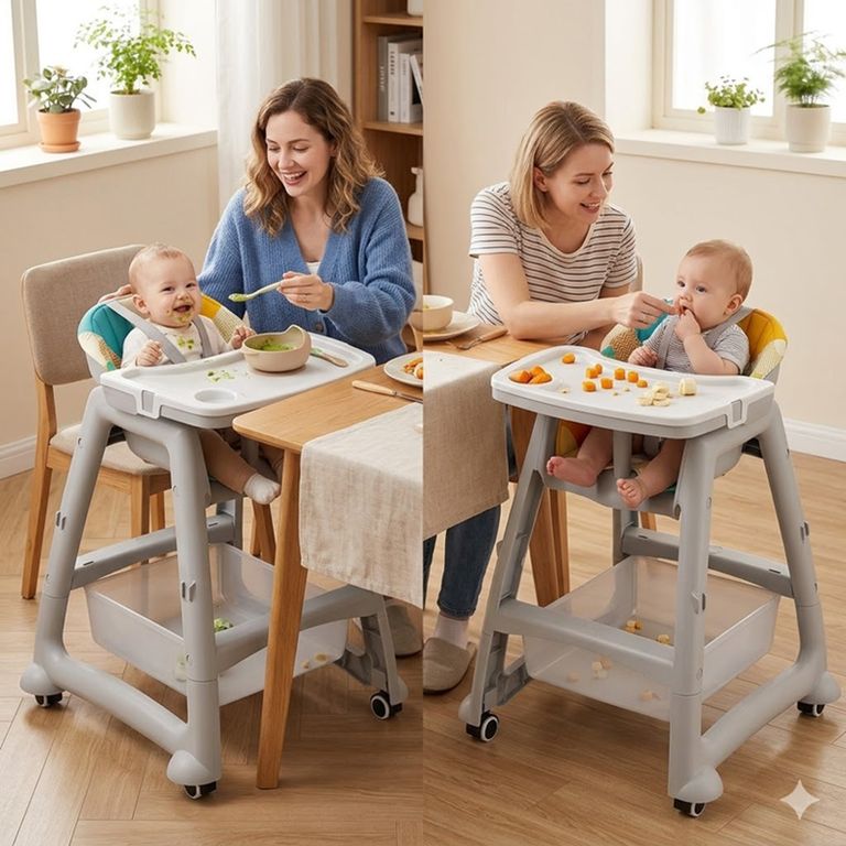Silla Comedor para Bebes Bandeja Color Blanco
