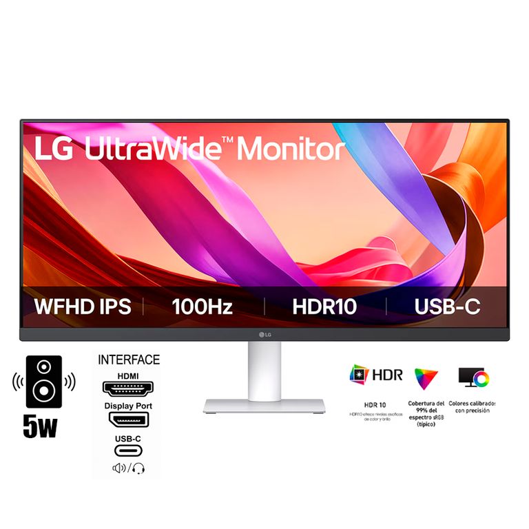 Monitor UltraWide 29 29U531A-W USB-C HDR10 y Altavoces Integrados