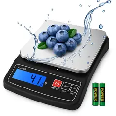 GENERICO - Balanza Digital de Cocina LC-186 05g a 5kg con Tara Acero Inoxidable y Pantalla LCD