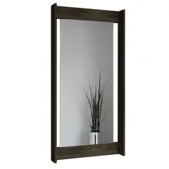 FMFURNITURE - Espejo Decorativo Rectangular 120x60x10 Cm Café Oscuro