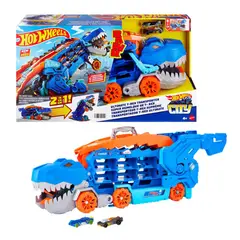 HOT WHEELS - Pista Remolque Tiburón T-Rex Con Lanzador