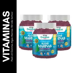 GENERICO - Pack x3 Gomitas Algas Marinas 130 Uds Sottcor