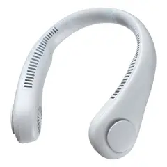 ALKALINE CARE - Mini Ventilador Cuello Portátil 3 niveles Recargable blanco