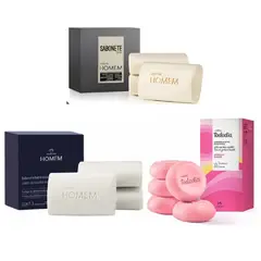 NATURA - 2 cajas de jabones homem y 1 caja de jabones tododia