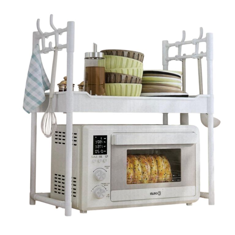 Organizador Base para microondas de metal Blanco