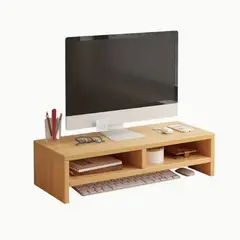 GENERICO - SOPORTE ELEVADOR DE MONITOR ERGONOMICO PARA ESCRITORIO CON DIVISIÓN NATURAL 50 CM