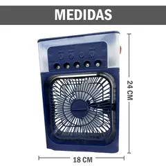 GENERICO - Ventilador portátil humidificador con luz LED - Azul