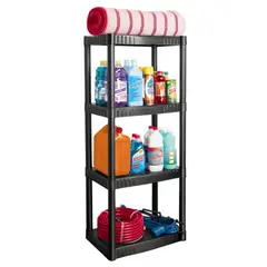 PRETUL - Estante Plástico De 4 Niveles Soporta 108 Kg