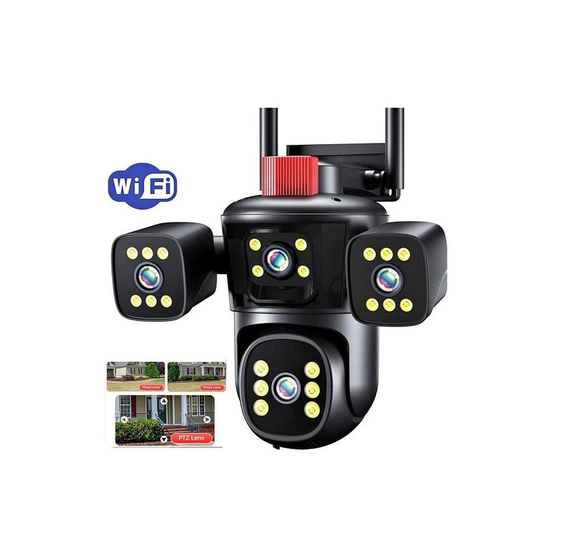 CÁMARA DE SEGURIDAD PULPO 3 LENTES FULL HD IPC-849 LINTERNA SIRENA
