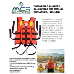 GENERICO - FLOTADOR O CHALECO SALVAVIDAS SIN CUELLO CON ARNES ADULTO