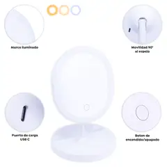 BELLESPA COSMETICS - Espejo de Tocador Vanity Led Blanco