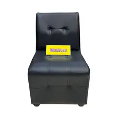 TEMEL - Sillón Individual Sillón Modular Sillón de espera Negro