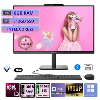 LENOVO - All-in-one V100 238 FHD IPS Core i3 N305 hasta 38GHz 16GB RAM