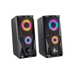 XTECH - Parlantes - Estéreo Multimedia 2.0 Gaming con Luces LED - FireShot - 6W - USB 5V