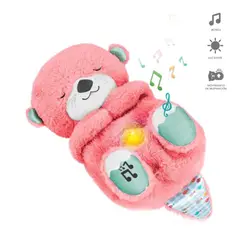 GENERICO - Peluche Nutria Sensorial Musical y Respira Rosa