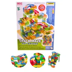 GENERICO - PISTA DE CANICAS TRANSPARENTE – SET DE 126 PIEZAS