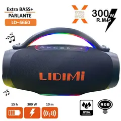 LIDIMI - Parlante Portátil Super LD-S660 300W Led RGB Bluetooth USB
