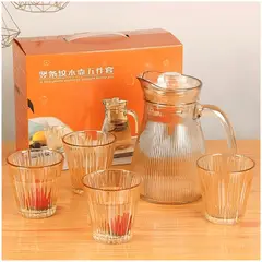 INSPIRA MARKET - Juego de Jarra de Vidrio con Vasos 1200 ml