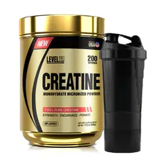 LEVEL PRO - Creatina 500gr Monohidratada Micronizada + Shaker