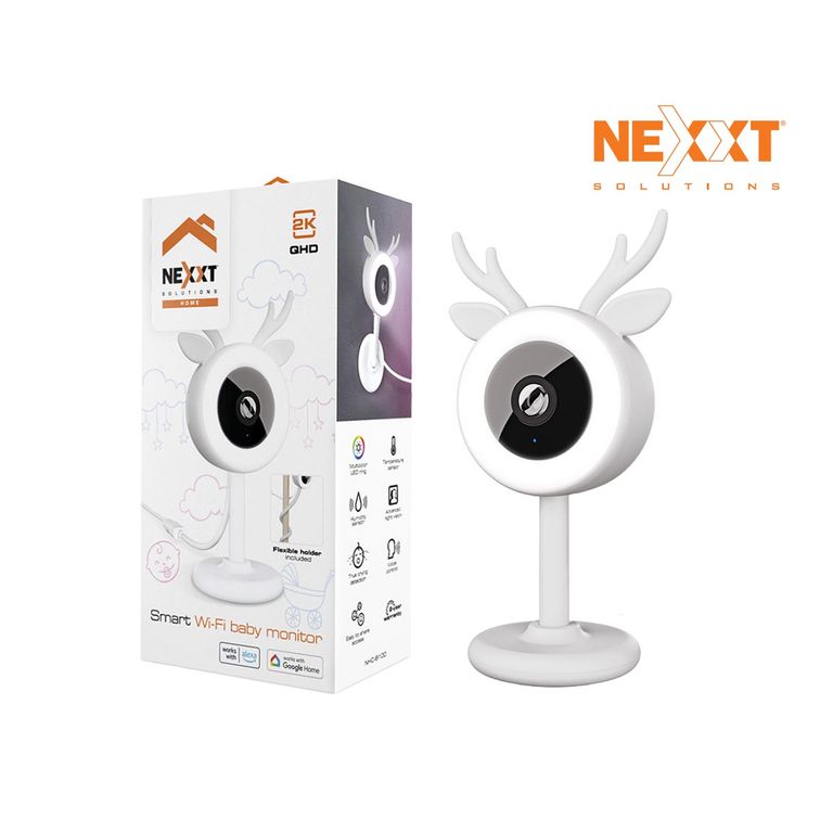 Monitor para bebé WiFi NHC-B100 2K Nexxt Audio Bidireccional Detección llanto