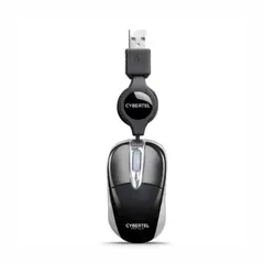 CYBERTEL - Mouse Retractil SPUTNIK BLACK CYB M204s USB