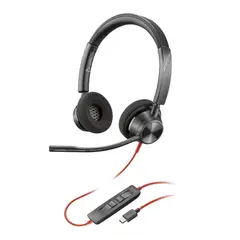 POLY - Auriculares Blackwire 3320 Estéreo Usb-C, Certificados Microsoft Teams, Adaptador Usb