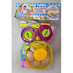 GENERICO - SET DE COCINA INFANTIL UTENSILIOS Y ALIMENTOS DE JUGUETE