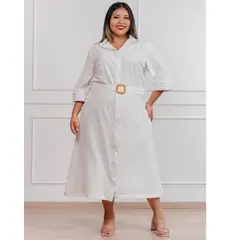 GENERICO - Vestido largo casual mujer camisero