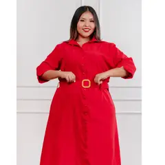 GENERICO - Vestido largo casual mujer camisero