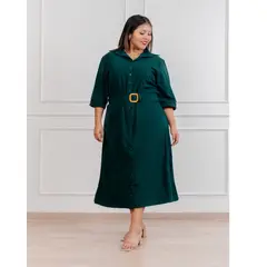 GENERICO - Vestido largo casual mujer camisero