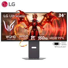 LG - Monitor UltraGear 34G600A-B G6, 34” Curvo, UW-QHD (3440×1440), 160Hz, 1ms, FreeSync Premium
