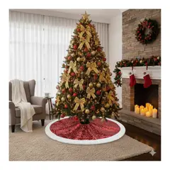 SALA FABULOSA - Piso de árbol de navidad Lentejuela rojo