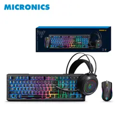 MICRONICS - Kit Gamer PLAYER 3 MIC GTX1003 Teclado Mouse Auricular LED