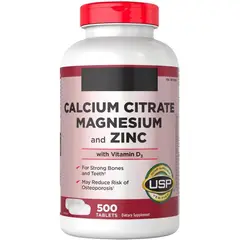 GENERICO - Calcio Magnesio y Zinc con Vitamina D3 – 500 tabletas