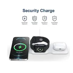 GENERICO - Cargador 3 en 1 inalámbrico MagSafe para Iphone, iWatch y Airpods