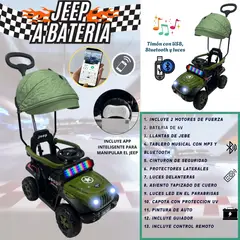 STOKKER BABY - JEEP a Batería Musical y Luces para niños Verde