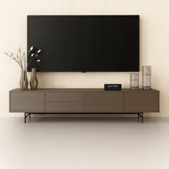 STARHOME - Mesa de TV 80 Abel color Roble Gris