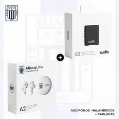 SUDIO - AUDIFONOS A2 ALIANZA LIMA + PARLANTE S2 NEGRO